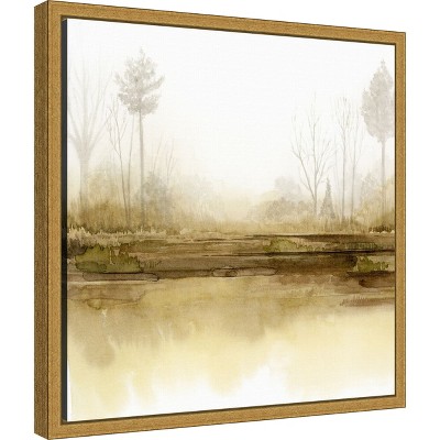 Golden Season Abstract Landscape Canvas Print in Warm Tones