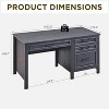 SinCiDo Home Desk,53" Wide Desk in the Farmhouse,Adjustable Filing Cabinet A4/ Letter /F4/Lega,3 Drawers, Desk for Study and Bedroom - 3 of 4