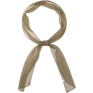 INSPIRE CHIC Women Pleated Pure Chiffon Long Solid Color Semi Sheer Stretchy Neck Scarves 1Pc - 1 of 4