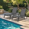 Hyleory Adjustable Aluminum Folding Chaise Lounge - Locking Legs for Secure Relaxation - 3 of 4