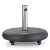 Okak Round Umbrella Base for Pole Diameter from 1.6-2.2Inch, Umbrella Base with Wheels and Concrete Inside, Umbrella Stand for Home - 4 of 4