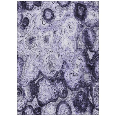 Purple And Lavender Abstract Washable Indoor Outdoor Area Rug