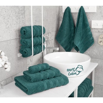 Teal Turkish Cotton 6-Piece Towel Set