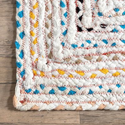 Handmade Ivory Cotton Oval Braided 5' x 8' Rug