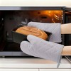 REGALWOVEN Cotton Heat Resistant Oven Mitts 2 Pcs with Pot Holders 2 Pcs 13.8x4.7inch - 3 of 4
