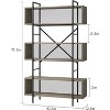 Homhougo 6 Tier Bookshelf with Storage, 71.3 Inch Tall Industrial Book Shelf with Open Display Bookshelves, 6 Shelf Bookcase with Metal Frame, Grey - 2 of 4