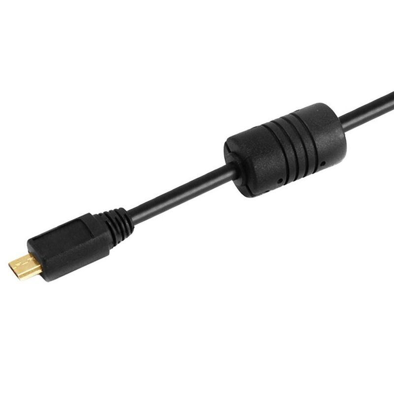 Monoprice USB 2.0 Cable - 6 Feet - Black | USB Type-A Male to Micro Type-B 5-pin Male 28/24AWG Cable with Ferrite Core, Gold Plated, 3 of 7