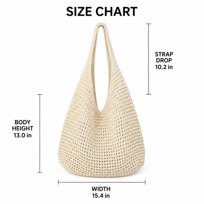 Alilang Women's Crochet Tote Bag Red Open Knit Shoulder Bag Large Capacity Hobo Purse - Red — фото 5