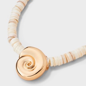 White Beaded Shell Necklace - A New Day™ White - 1 of 4
