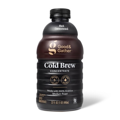 Starbucks + Cold Brew Coffee, Black Unsweetened, 11 oz Glass Bottles, 6  Count