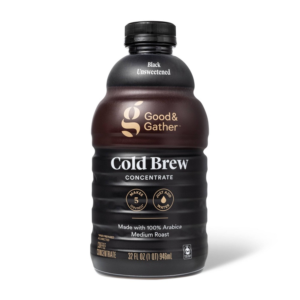 Photos - Coffee Cold Brew  Concentrate Black Unsweetened - 32floz - Good & Gather™