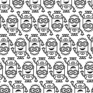 Minions Line Art Kids' Peel and Stick Wallpaper Black - 1 of 4
