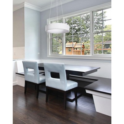 Radiant Bronze LED Drum Pendant Light with Glass Shade