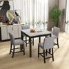 Oversart 5 Piece Dining Table and Chair Set, Wooden Dining Table and Chair with 4 Chairs for Small Spaces - 3 of 4