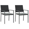 vidaXL 3 Piece Patio Dining Set with Cushions Poly Rattan and Steel - 31.5" Table Length 2 Items with Cushions - 4 of 4