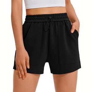 Pinspark Sweat Shorts for Women Casual Summer Athletic Short Elastic Waist Comfy Lounge Shorts Cute Bottoms with Pockets - 1 of 4