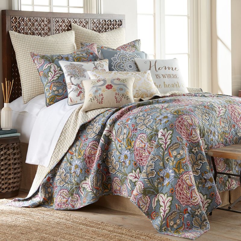 Calafel Floral Quilt and Pillow Sham Set - Levtex Home, 1 of 5