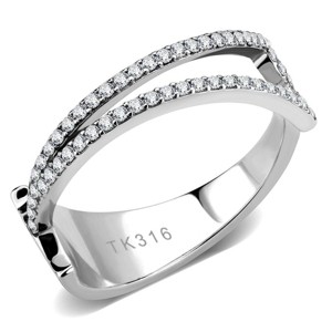 Slickblue Elegant No Plating Stainless Steel Ring for Women with Clear CZ, Pave Design, Timeless Appeal, Size 5-10 - 1 of 4