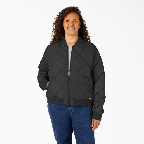 Dickies Women's Plus Quilted Bomber Jacket, Black (bk), 3ps : Target