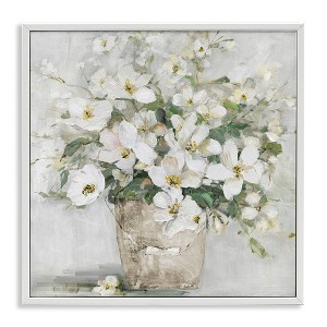 Stupell Industries Farmhouse Poppies Floral Blossom Bouquet Country Bucket Black Framed Giclee Art - 1 of 4