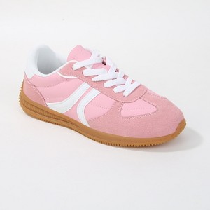 Berness Women's Lorna Stripe Suede Accents Retro Sneakers - 1 of 4