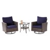 Sonkuki 3-Piece Patio Chair Set Swivel Rocking Chair Set Side Table Suiting Backyard, Poolside and Patio - 2 of 4