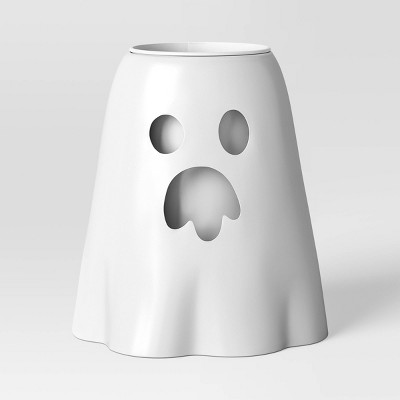 8.25" Small Metal Ghost Planter Halloween Decorative Prop Gray - Hyde and EEK! Boutique™
