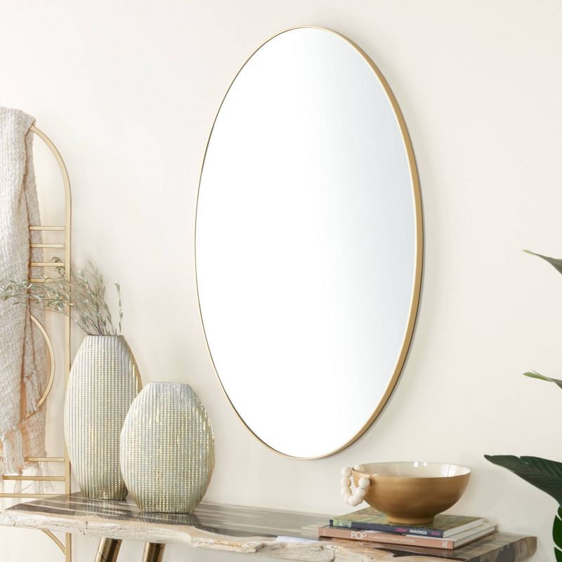 Contemporary Wood Oval Wall Mirror – Olivia & May, 2 of 6
