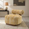 Sapphtopaz Zebra Strips Accent Chair with Cylindrical Back Chenille Upholstered Cozy Chair with Wood Frame Cute Chair for Living Room, Bedroom - 2 of 4