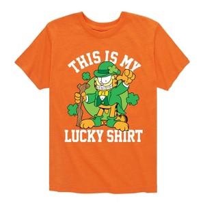 Boys' - Garfield - This Is My Lucky Shirt Short Sleeve Graphic T-Shirt - 1 of 4