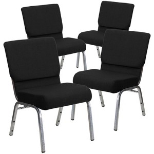 Emma and Oliver 4 Pack 21''W Stacking Church Chair - 1 of 4