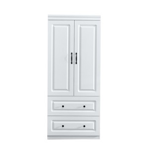 Keloyid White Wood 31.5 in. Armoire with 2 Drawers, 1 Shelf and Hanging Rails - 1 of 4