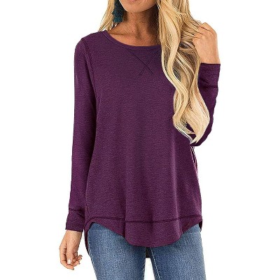 Haute Edition Women'S Cross Stitch Loose Fit Long Sleeve Tee With Plus