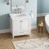 GlasFlength Bathroom Storage Cabinets, Freestanding, Open shelving Bathroom Vanity，Assembly Required, White, 29.8"*19.1"*34.75" - 2 of 4