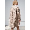 Slickblue Leopard Print Shirt Dress - Khaki, Cotton, Button-Down, Loose Fit with Side Pockets, Sizes S, M, L - 4 of 4