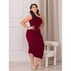 24seven Comfort Apparel One Shoulder Ruched Plus Size Bodycon Dress - 4 of 4