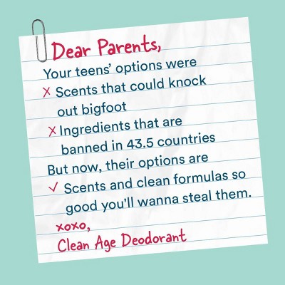 Clean Age Cedar & Sea Salt AHA Deodorant + Body Spray for Teens - 4 fl oz: Baking Soda-Free, Vegan, Sensitive Skin