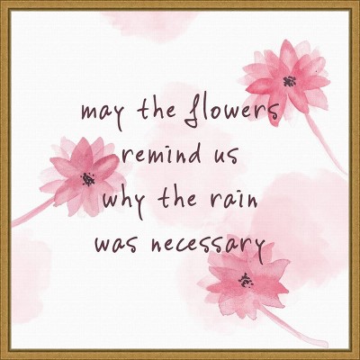 16" x 16" Summer Flower Quote I by Melissa Wang Framed Wall Canvas - Amanti Art