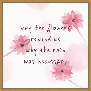 Amanti Art 16" x 16" Summer Flower Quote I by Melissa Wang Framed Wall Canvas : Inspirational Botanical Canvas - 1 of 4