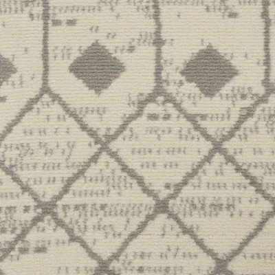 Grafix Ivory & Grey Moroccan Diamond Runner Rug 27" x 5.91"