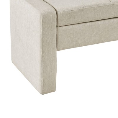 Gillian Cream Upholstered Storage Bench with Flip Top