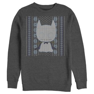 Men's Batman Ugly Christmas Chibi Snow Bat Sweatshirt - 1 of 3