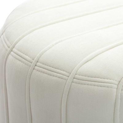 Rust Chenille Round Ottoman with Soft Foam Cushioning