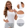 INSPIRE CHIC Women's U-Neck Tank with Built-In Bras Ribbed Wide Straps Undershirt - 3 of 4