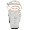 BLISSFUL STEP Women's Glitter Chunky Heel Open Toe Slingback Sandals - 3 of 4