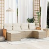 vidaXL Garden Sofa Set Beige PE Rattan, Powder-Coated Steel 88.6-92.1 in - 2 of 4