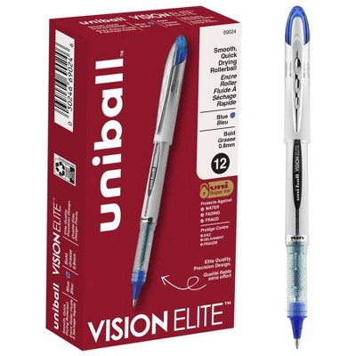 uni-ball uniball Vision Elite Rollerball Pens Bold Point 0.8mm Blue Ink (69024)
