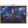 Trends International The Wizarding World: Harry Potter - Hogwarts At Night Framed Wall Poster Prints - 3 of 4