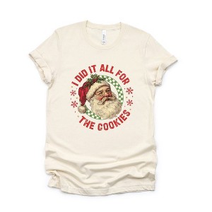 Simply Sage Market Women's Did It For The Cookies Santa Short Sleeve Graphic Tee - 1 of 4