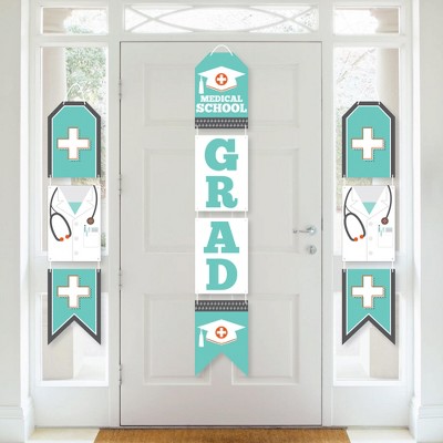 Big Dot of Happiness Medical School Grad - Hanging Vertical Paper Door Banners - Doctor Graduation Party Wall Decoration Kit - Indoor Door Decor